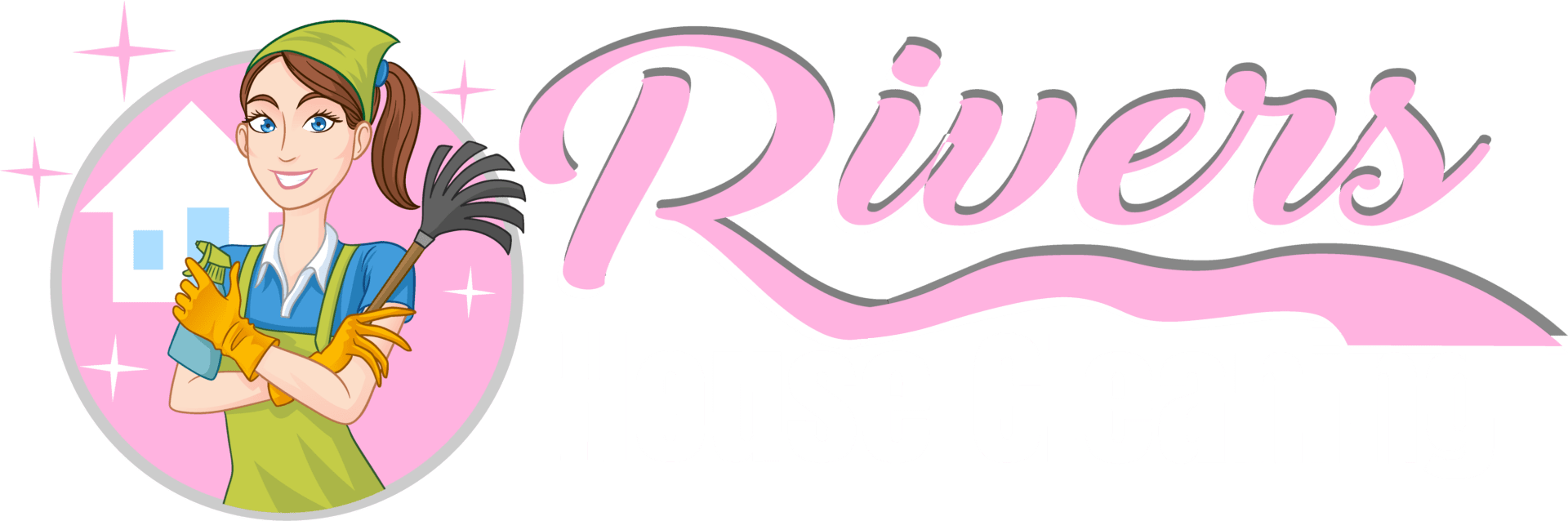 Rivers House Cleaning Logo Official V3 white